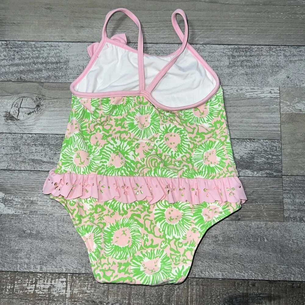 Lilly Pulitzer Toddler Girl One-Piece Swim Suit Lion Cub Print Size 18-24M